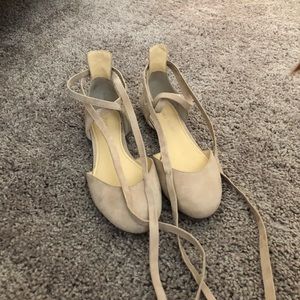 Lace up ballet flats